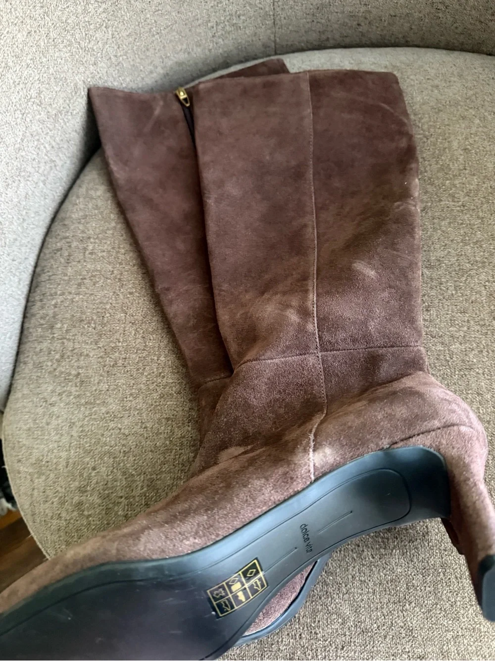 Dolce Vita Brown Suede Over-the-Knee Block Heel Boot